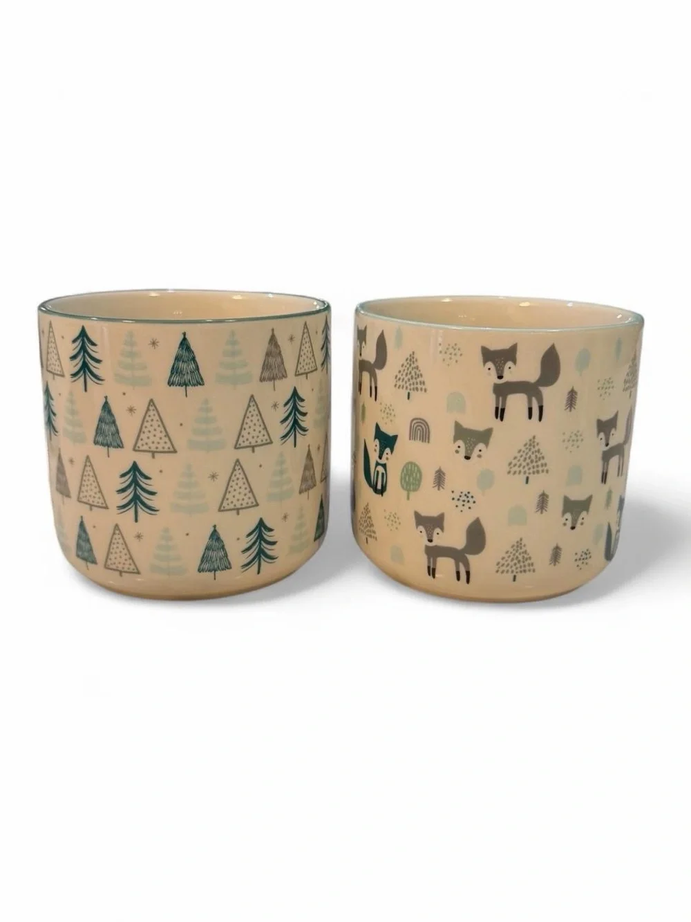 Ceramic Forest Fox Pattern mugs. Set of 2